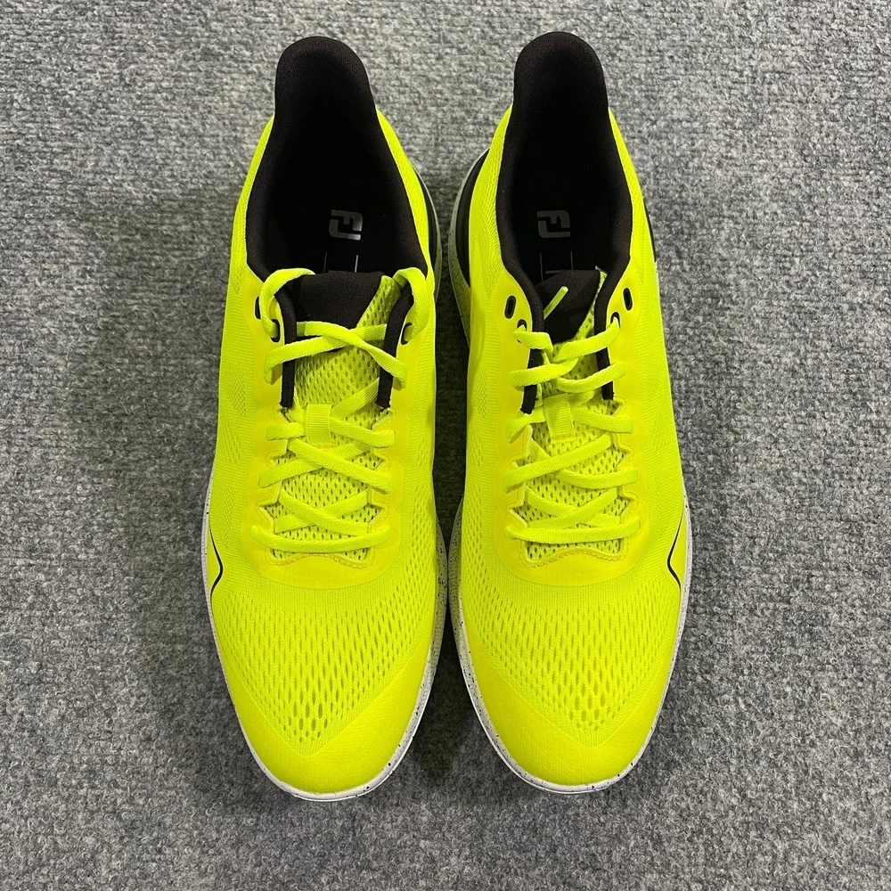 Footjoy FJ Flex Spikeless Golf Shoes Mens 10.5 Medium Citrus Glow Yellow 56145